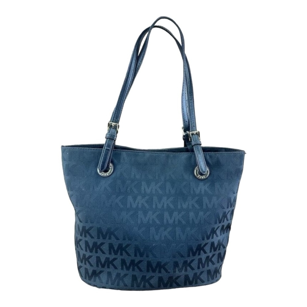 Michael Michael Kors Canvas Black Jet Set Tote Bag w Gold Hardware